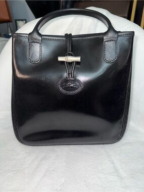 Longchamp black Leather Top-Handle Women's Bag - Classic Elegance